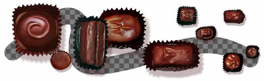 Ten Chocolates, in various sizes.