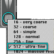 Terrain Editor, Grid Size from bottom of Paintbrush tools, 512 - ultra-fine is checked