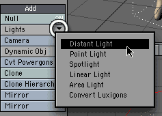 Choose Distant Light from the Add:Lights menu