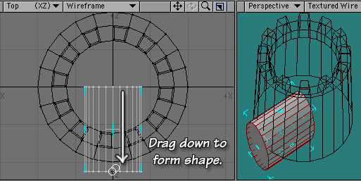 Drag down to form the solid shape for the door cutter.