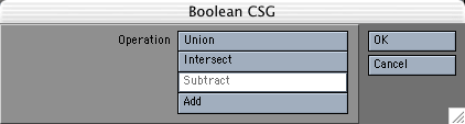 Choose Subtract on the Boolean Panel