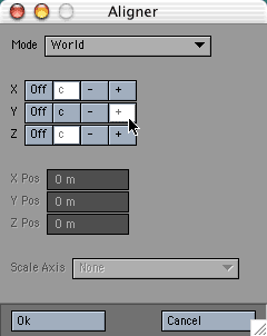 In the Aligner Panel, make sure the mode is World, and X = c, Y = +, and Z = c