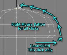 Drag and click with the RMB to form head.