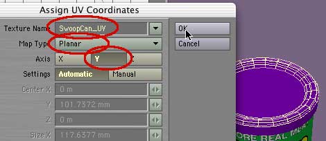 Select the Lid polys, make a planar map using the Y axis.