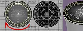 Select the lid polys on the map, and then rotate them to rotate the bump for the lid.