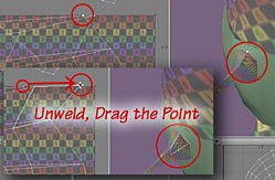 Unweld points to drag them without affecting the conneting poly.