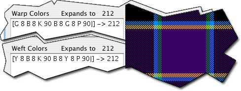 Another non-symmetrical weave; I've given you the Warp. Can you figure out the Weft?