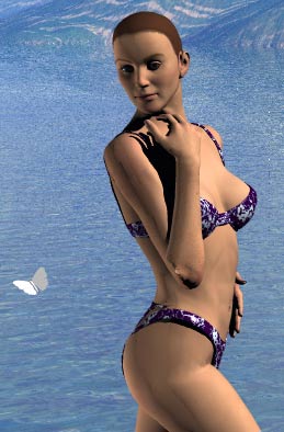 Bikini with procedural material.