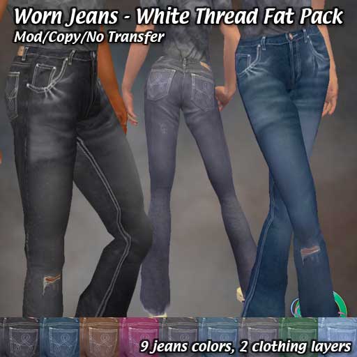 Worn Jeans - Clothing for Second Life - © Robin Wood 2009