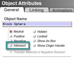 Changing the Sphere to an Intersect Boolean object, on the General tab of the Object Attributes dialog.