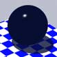 Dark navy glass sphere