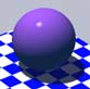 Purple sphere; small, dim highlight