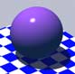 Purple sphere; bright white highlight