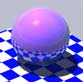 Purple sphere, with purple and blue reflections