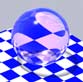 Nearly transparent purple glass sphere
