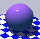 Purple sphere with tiny, sharp white highlight