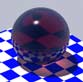 Burgundy sphere, burgundy caustics with a lighter center