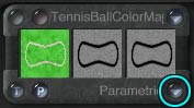 The Mapping Mode button, on the Texture Palette in the Material Lab