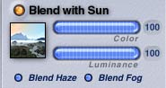 The Blend with Sun controls, on the Atmosphere tab of the Sky Lab