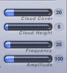 Sliders for Cloud Cover, Height, Frequency & Amplitude