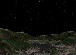 Same scene, with only a few, more realistic stars. This is a sky on Earth.