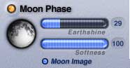 Moon Phase controls, from the Sun & Moon tab of the Sky Lab