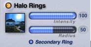 Halo Rings controls, Sun & Moon tab of the Sky Lab