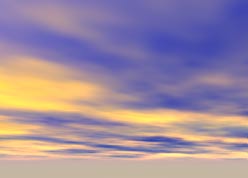 A rendered sky, with a royal blue and yellow sunset