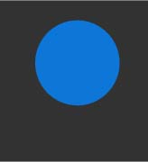 Blue circle, on flat gray background