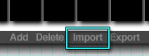 The Import button, at the bottom of the Object Presets dialog