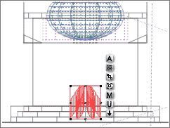 Wireframe view of the Pylon Group, in the middle of the Temple