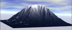 A render of a mountain, showing AB Blending in action