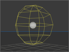 Combined render, showing the relative size of the Point Light, and the sphere.