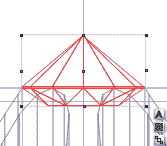 Wireframe Side Orthogonal view of the gem, upside down on the Pylons