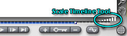Timeline Scale Tool, far right of the Timeline