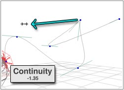 Continuity -1.35, the handles are an inverted V, and the path comes almost to a right angle