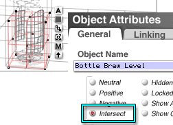 The Bottle Brew Level cube, made into an Intersect Boolean Object