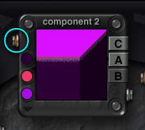 Metal button on the upper left of the Component Palette