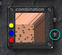 Metal button on the lower right of the Combination Palette