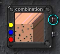 Metal button on the upper right of the Combination palette