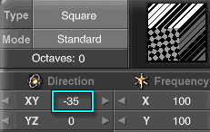 The XY Direction field, below the Direction Tool. It's set to-35