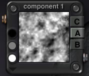 The Component palette showing only the Alpha Channel, with its 256 shades of gray