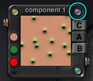 The Glassy Filter button, top right of Component palette