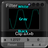 The Filter graph, with White at the top, Gray in the middle, and Black at the bottom