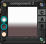 The component 3 palette shows the dark color in the middle, the white on top (the bottom color is ignored)