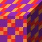 Square is orange, purple and red, but the pattern looks different