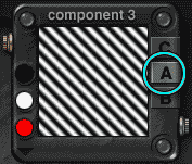 DTE; Comp 3, Alpha (A) button enabled and circled, Cand B disabled