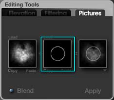 Terrain Editor; Pictures Tab; middle thumbnail circled, contains ring wall