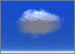 Solid looking cloud, with fuzzy edges and bumpy interior