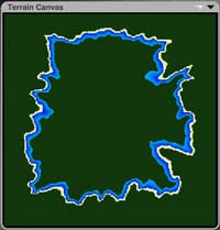 Terrain Canvas; blue and white surf ribbon, rest of terrain lowered